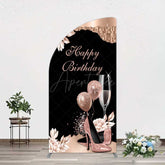 Aperturee Aperturee Rose Gold High Heels Happy Birthday Half Moon Arch Backdrop